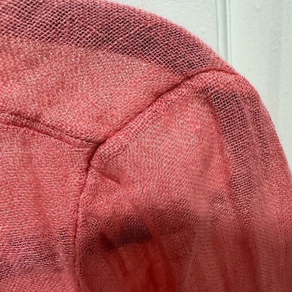 Eileen Fisher 100% Linen Coral Button Front Blouse Top Size M - Picture 5 of 6